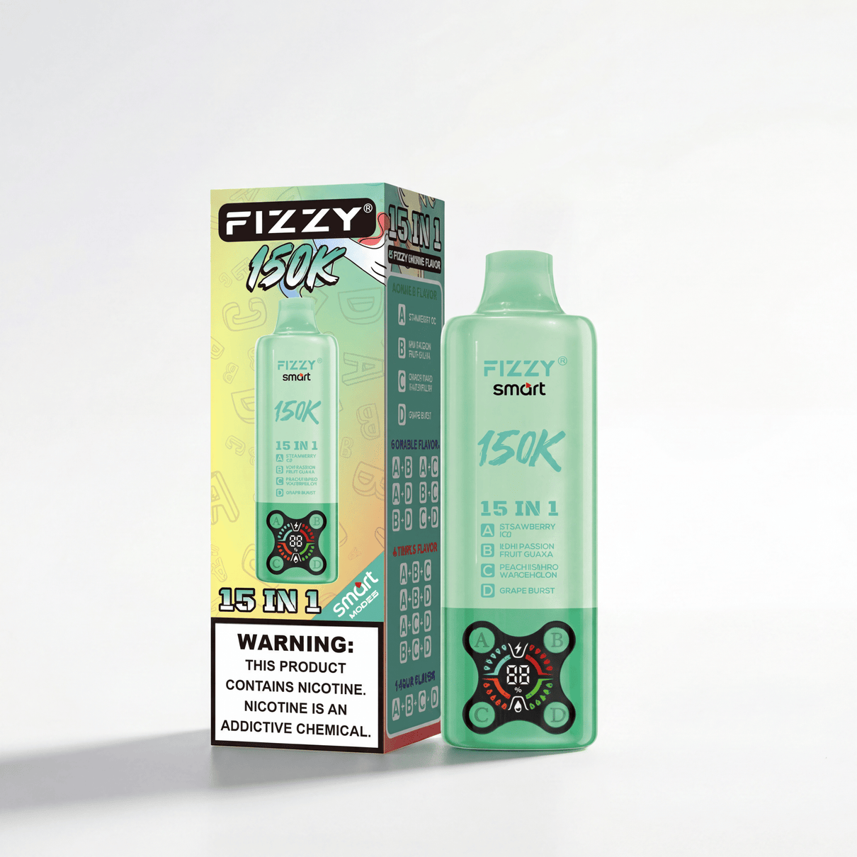 Fizzy Smart 150K | ストロベリーアイス＆キウイパッションフルーツグアバ＆ピーチマンゴースイカ＆グレープ味 - PUFFMART