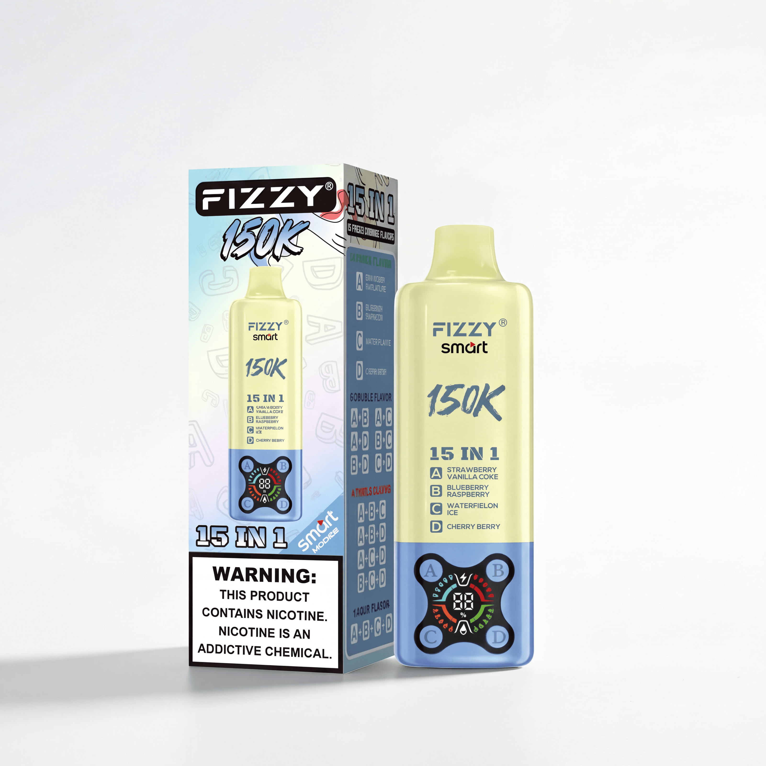 Fizzy Smart 150K | ミックスベリーラズベリー＆ストロベリーアイス＆ブルーラズレモン＆スイカグミ味 - PUFFMART