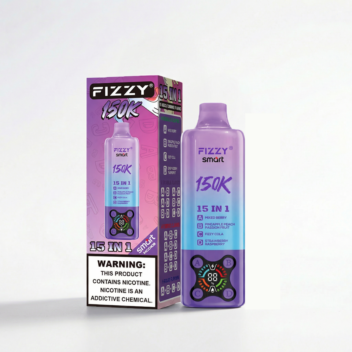 Fizzy Smart 150K | フィジーチェリー&レモンライム&ストロベリードラゴンフルーツ&スイカブルーベリー味
